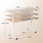 Elektrinis aukščio reguliavimo stalas 140 x 70 cm (Smėlio)