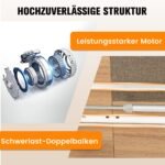 Elektrinis aukščio reguliavimo stalas 140 x 70 cm (Smėlio)