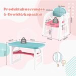 Vaikiškas stalų ir kėdžių komplektas su lentynėle (Mėlyna)