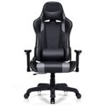 Ergonomiška aukšto atlošo žaidimų kėdė (Juoda)