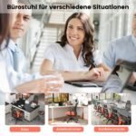 Ergonomiška biuro kėdė su galvos ir juosmens atrama (Juoda)