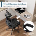 Ergonomiška biuro kėdė su reguliuojama juosmens ir galvos atrama (Juoda)
