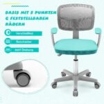 Reguliuojamo aukščio vaikiška rašomojo stalo kėdė (Turkuazinė)