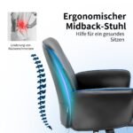 Ergonomiška biuro kėdė su reguliuojamais porankiais ir aukščio reguliavimu (Mėlyna)