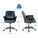 Ergonomiška biuro kėdė su reguliuojamais porankiais ir aukščio reguliavimu (Mėlyna)