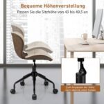 Biuro kėdė su reguliuojamu aukščiu ir ratukais (Smėlio)