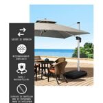 Stabili skėčio laikiklio bazė ratukais (Juoda)