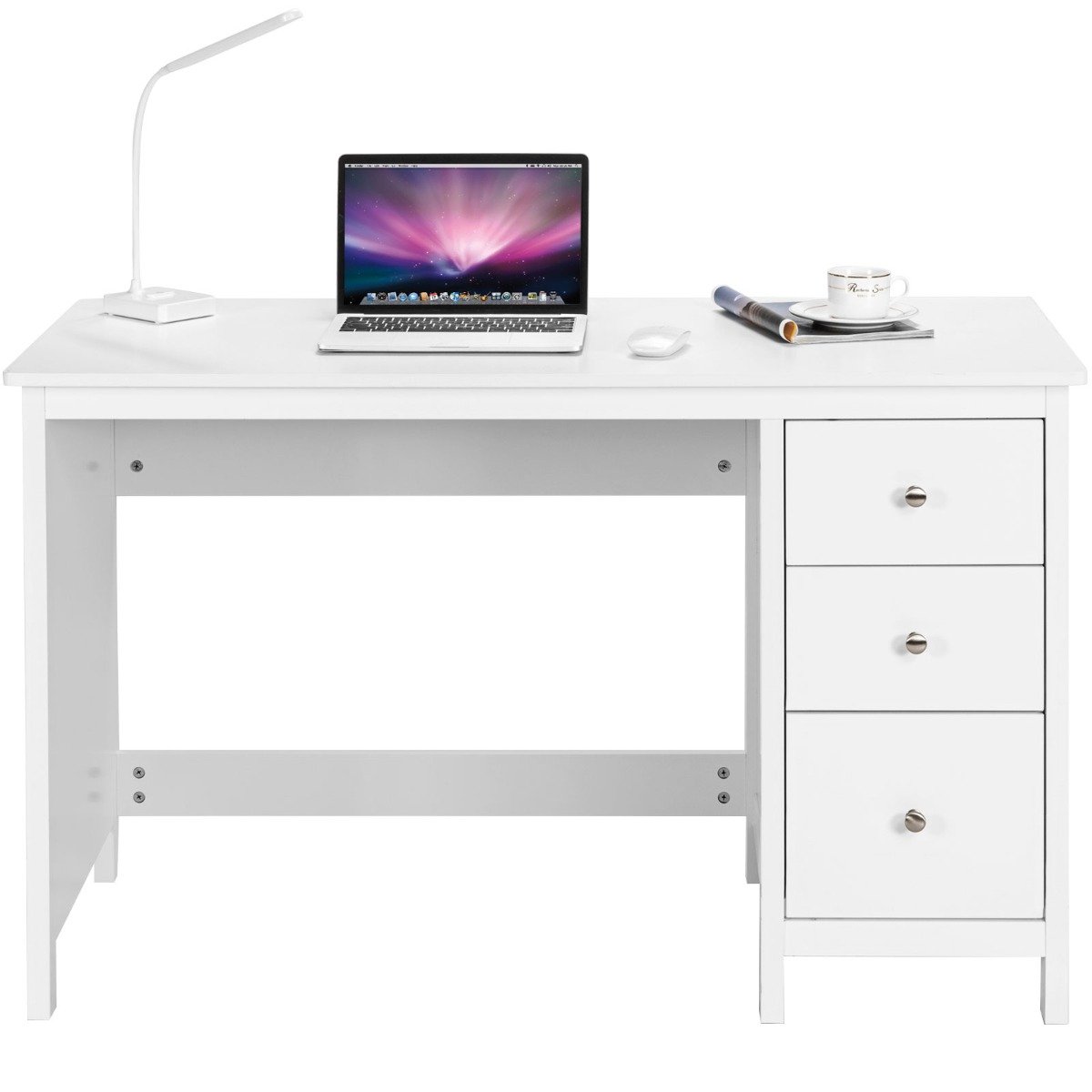 schubladen-computertisch-hw67311wh_1_ Rašomasis stalas su stalčiais 120x50x75 cm (Balta)