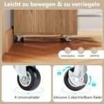 Mobilus komodos su 5 stalčiais ir ratukais (Natūrali)