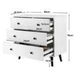 Moderni spintelė keturiais stalčiais (Balta)