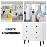 Moderni spintelė keturiais stalčiais (Balta)