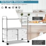 Mobilus keturių stalčių vežimėlis su ratukais (Skaidri)