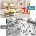 Mobilus keturių stalčių vežimėlis su metaliniu rėmu (Geltona)