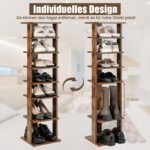 7 pakopų medinis batų laikiklis (Ruda)