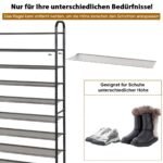 10 aukštų batų lentyna su nuimamomis lentynomis (Juoda)