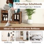 Kompaktiška batų spintelė su sėdyne ir stalčiumi (Rūdys)