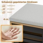 Sėdimoji suoliuko dalis su 6 skyriais batams (Natūrali)