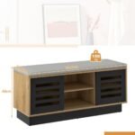 Sėdimoji suoliuko dalis su 6 skyriais batams (Natūrali)