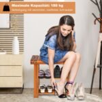 Medinė batų lentyna su sėdyne 50 x 28 x 45 cm (Ruda)