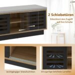 Sėdimoji suoliuko dalis su 6 skyriais batams (Natūrali)