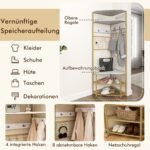 Kampinis drabužių ir batų stovas su 12 kabliukų (Balta)