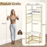 Kampinis drabužių ir batų stovas su 12 kabliukų (Balta)