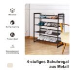 4 pakopų batų lentyna 74 x 30 5 x 82 cm (Ruda)