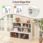 Daugi funkcijų batų suolas su 6 skyriais (Balta)