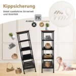 5 pakopų metalinis batų stovas su išimamomis lentynomis (Ruda)