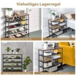 5 pakopų metalinis batų stovas su išimamomis lentynomis (Ruda)