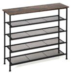 5 pakopų metalinis batų stovas su išimamomis lentynomis (Ruda)