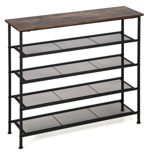 5 pakopų metalinis batų stovas su išimamomis lentynomis (Ruda)