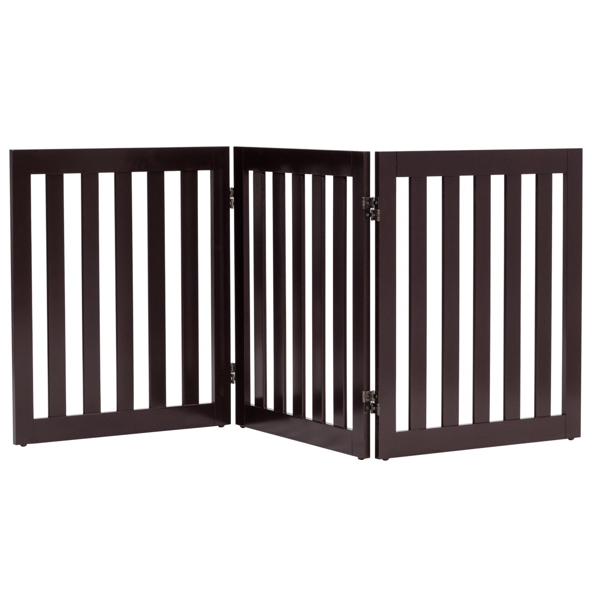schutzgitter-hundeabsperrgitter-ps7168bn-2 Sulankstomi mediniai atitvarai smulkiems gyvūnams 3 panelės 60 cm aukščio (Ruda)