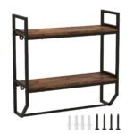 Dvipusė sieninė lentyna su rankšluosčių laikikliu (RUSTIKALBRAUN)