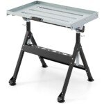 Sulankstomas mobilusis suvirinimo stalas su reguliuojamu aukščiu ir kampu (Sidabrinė)