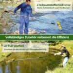 Tvenkinio ir sodo grėblys 36 dantys 6 m virvė (Sidabrinė)