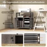 Mobilioji biuro spintelė su integruota stotele ir ratukais (Pilka)