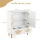 Kredencas su dviem durelėm ir dviem stalčiais (Balta)