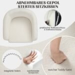 Apvalus fotelis su pakoja (Smėlio)