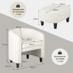 Apvalus fotelis su pakoja (Smėlio)