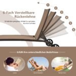 Reguliuojamas lauko gultas su ratukais (Ruda)