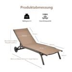 Reguliuojamas lauko gultas su ratukais (Ruda)