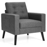 Patogus fotelis su šoninėmis kišenėlėmis (Pilka)