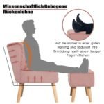 Sofa-fotelis be porankių su pakoja minkštas aksominis (Rožinė)