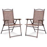 Sulankstomų lauko kėdžių komplektas (2 vnt) (Ruda)