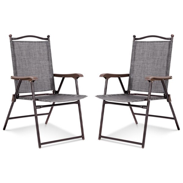 Sulankstomų lauko kėdžių komplektas (2 vnt) (Pilka)