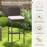 Komplektas iš 4 lauko kėdžių su atlošais ir pagalvėlėmis (Ruda)