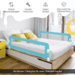 Sulankstoma vaikiškos lovytės apsauga su dirželiais (Mėlyna)