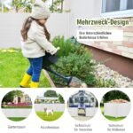 PVC sodo tvora su stulpais ir apsauginiais dangteliais 124 cm aukščio (Balta)