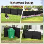 Tvirtas dviejų panelių HDPE lauko privatumo sienelė 115 cm aukščio (Juoda)